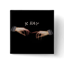 XRAY TOUCH REMINISCENT OF LEONARDO DAVINCI PINBACK BUTTON
