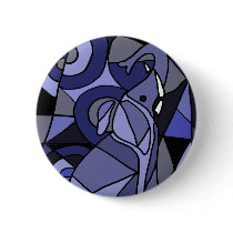 XX- Abstract Art Elephant Pinback Button