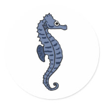 XX- Awesome Seahorse Round Sticker