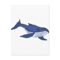 XX- Blue Whale Cartoon Postcard