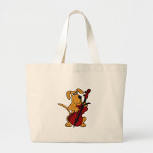 XX- Brown Puppy Dog Playing the Cello Canvas Bag