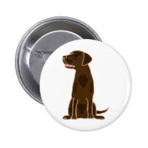 XX- Chocolate Labrador Retriever Puppy Dog Pinback Button