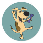 XX- Dancing Puppy Dog Round Sticker