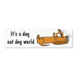XX- Dog Eating Obama hotdog Cartoon Bumper Sticker