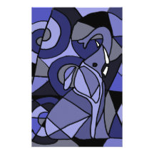 XX- Elephant Art Design Custom Stationery