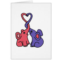 XX- Elephant Love Cartoon Cards
