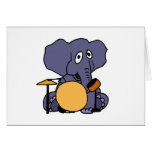 XX- Elephant Playing Drums Greeting Card