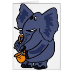 XX- Elephant Playing Saxophone Cards