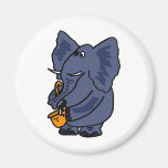 XX- Elephant Playing Saxophone Magnet