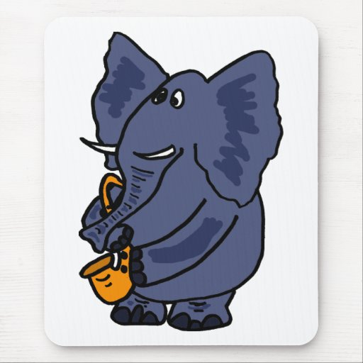 XX- Elephant Playing Saxophone Mousepads