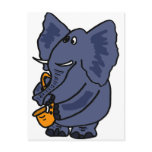 XX- Elephant Playing Saxophone Post Card