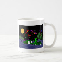 XX- Frog Sitting on Alligator Nose Cartoon Coffee Mugs