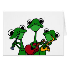 XX- Frogs Playing Music Cartoon Cards