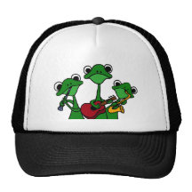 XX- Frogs Playing Music Cartoon Mesh Hat