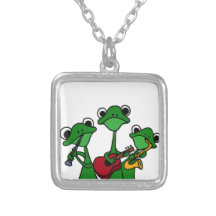 XX- Frogs Playing Music Cartoon Personalised Necklace