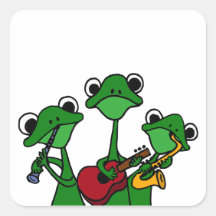 XX- Frogs Playing Music Cartoon Sticker