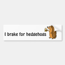 XX- Funny Hedgehog Rasing a Pint Bumper Stickers