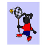 XX- Funny Puppy Dog Playing Tennis Postcards