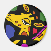 XX- Giraffe Cubist Art Fridge Magnets
