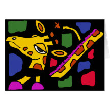 XX- Giraffe Cubist Art Greeting Card