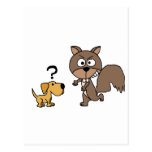 XX- Puppy Dog Meets Giant Squirrel Cartoon Post Cards
