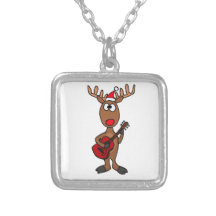 XX- Rudolph Rendeer Playing Guitar Custom Necklace