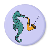 XX- Seahorse Playing Saxophone Magnet