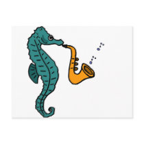 XX- Seahorse Playing Saxophone Post Card