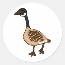 XX- Silly Goose Cartoon Round Sticker