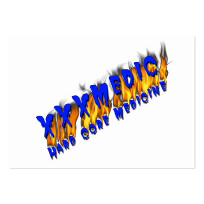 XXX Medic Blue Text With Flame Business Cards by RealSlogans