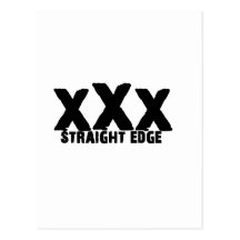 xXx Straight Edge Post Cards