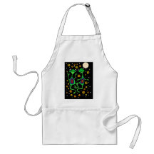XY- Frogs Dancing in the Moonlight Folk Art Apron