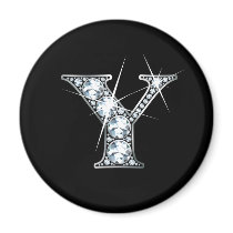 "Y" Diamond Bling Magnet