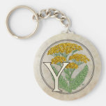 Y for Yarrow Flower Monogram Key Chains