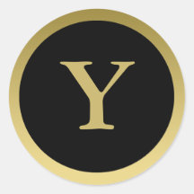 Y :: Monogram Y Elegant Gold and Black Sticker