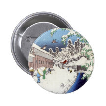 Yabu Street Below Atago – Ando Hiroshige Pinback Button