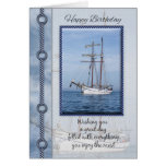 Yacht Birthday Greeting Card With Blended Yacht