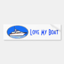 Yacht in Oval Bumper Stickers
