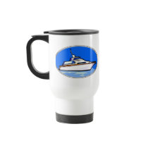 Yacht in Oval Coffee Mugs