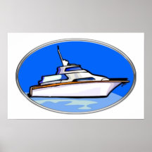 Yacht in Oval Posters