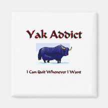 Yak Addict Refrigerator Magnet