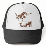 Yak drawing outline, woodgrain texture hats