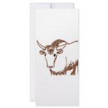 Yak drawing outline, woodgrain texture rack card
