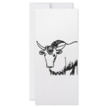 Yak outline in black , cartoon ish bison buffalo custom rack cards