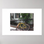 Yale: bike parked in front of Morry's Posters