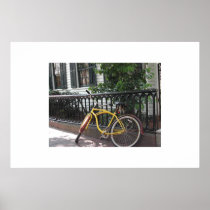 Yale: bike parked in front of Morry's Posters