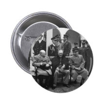 Yalta Conference Roosevelt Stalin Churchill 1945 Pinback Button