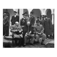 Yalta Conference Roosevelt Stalin Churchill 1945 Post Card