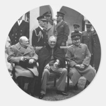 Yalta Conference Roosevelt Stalin Churchill 1945 Stickers