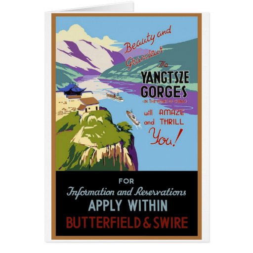 Yangtsze Yangtze River Gorges Vintage Travel Art Cards